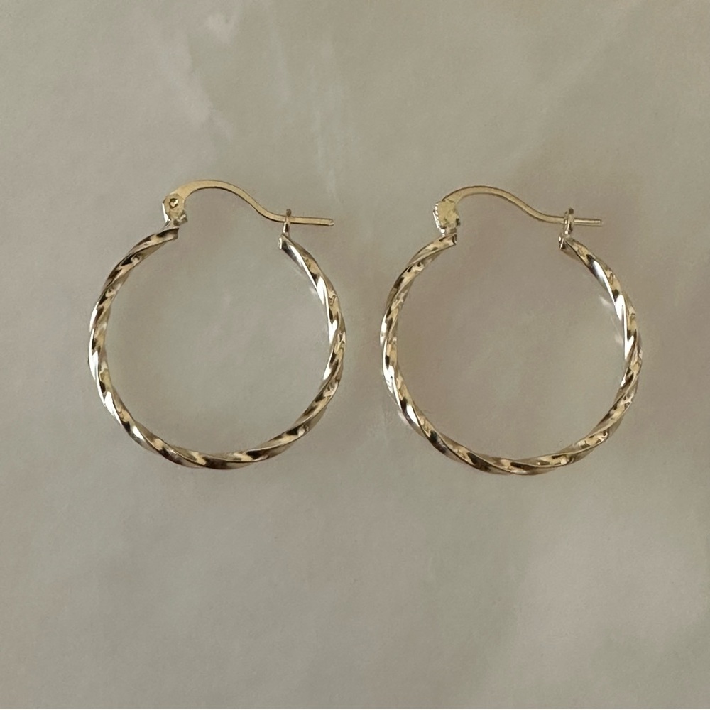 Michael Anthony 14k Solid Gold Twist Hoop Earrings